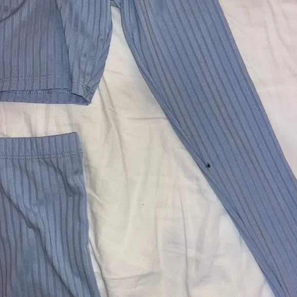 PrettyLittleThing Light Blue Striped Pajama Set - Picture 4 of 4